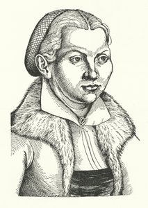 Katharina von Bora, esposa do reformador protestante alemão Martin Luther (gravura)