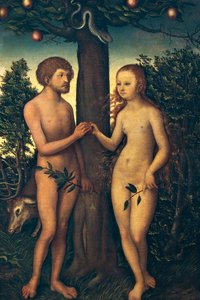 Adão e Eva, de Lucas Cranach Elder (1472-1553) de Lucas the Elder Cranach