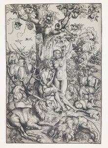 Adão e Eva no Paraíso de Lucas the Elder Cranach