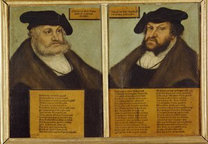 Duplo retrato de Frederico III da Saxónia de Lucas the Elder Cranach