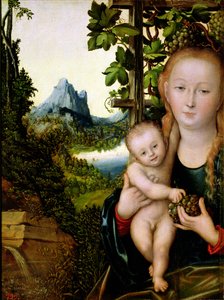 Madonna and Child, c.1525 (óleo sobre madeira) de Lucas the Elder Cranach