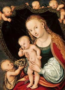 Madona e Menino com o Jovem São João Batista, depois de 1537 (óleo sobre painel) de Lucas the Elder Cranach