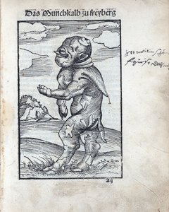Monge Bezerro de Freiberg (Das Moenchskalb zu Freiberg), de Cranach, Lucas, o Ancião (1472-1553). Corte de madeira de Lucas the Elder Cranach