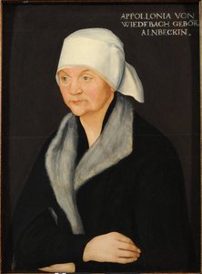 Retrato de Apollonia von Wiedebach, de Cranach, Lucas, o Ancião (1472-1553). Óleo sobre madeira, ca. 1524. Dimensões: 38,7 x 28,7 cm. Coleções de Arte do Estado de Dresden de Lucas the Elder Cranach