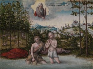 O Batismo de Cristo de Lucas the Elder Cranach