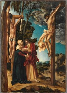 The Crucifixion, de Cranach, Lucas, o Ancião (1472-1553). Óleo sobre madeira de Lucas the Elder Cranach