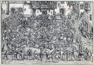Tournoi - Torneio - Cranach, Lucas, o Ancião (1472-1553) - 1509 - Corte de Lenha - 26,4x38 - Coleção Particular de Lucas the Elder Cranach