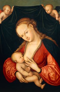 Virgem Maria amamentando Jesus de Lucas the Elder Cranach