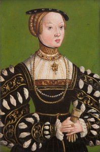 Elizabeth of Austria (1526-1545), c.1551 (óleo sobre cobre) de Lucas the Younger (school of) Cranach