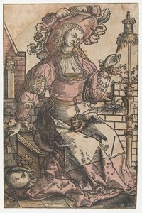 Mulher que gira de Lucas van Leyden (attributed to)