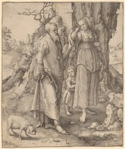 Abraão repudiando Agar de Lucas van Leyden