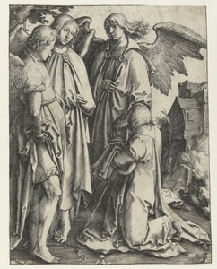 Abraão e os três anjos de Lucas van Leyden
