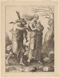 Adão e Eva após sua expulsão do paraíso de Lucas van Leyden