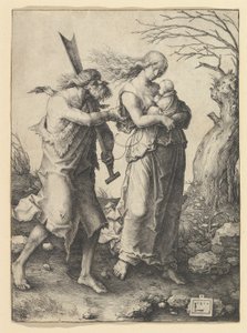 Adão e Eva após a expulsão, 1510. de Lucas van Leyden