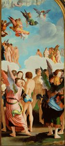 Anjos entre os Justos (óleo sobre madeira) de Lucas van Leyden