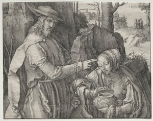 Cristo como um jardineiro aparecendo a Santa Maria Madalena de Lucas van Leyden