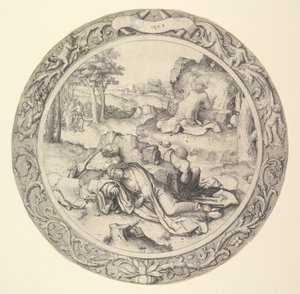 Cristo no Monte das Oliveiras, da Paixão Circular, 1509. de Lucas van Leyden