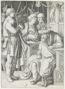 David Tocando a Harpa antes de Saul, c. 1508 de Lucas van Leyden