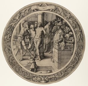 A Flagelação de Cristo The Round Passion (título da série) de Lucas van Leyden