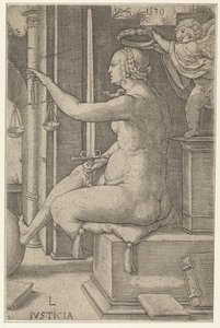 Justiça, da série The Virtues, 1530. de Lucas van Leyden