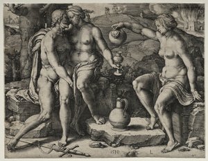 Ló e Suas Filhas, 1530. de Lucas van Leyden