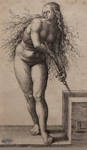 O suicídio de Lucretia, entre 1514 e 1515 (Gravura) de Lucas van Leyden