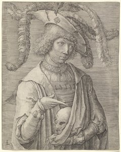 Retrato de um jovem com uma caveira de Lucas van Leyden