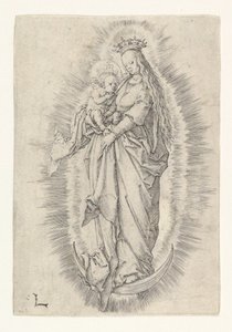 A Virgem Coroada com o Menino na Glória, ca. 1512 de Lucas van Leyden
