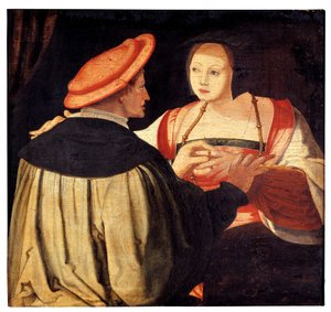 O Noivado (óleo sobre painel) de Lucas van Leyden