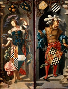 A cura do cego de Jericó, painel lateral, 1531. de Lucas van Leyden