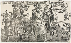 Os nove heróis: Josué, Davi, Judas Macabeus, 1515-1517. de Lucas van Leyden