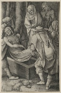 A Paixão: O Enterro de Cristo, 1521. de Lucas van Leyden