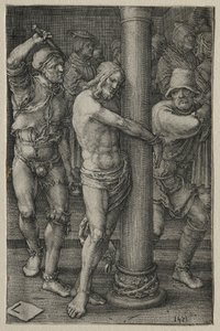 A Paixão: A Flagelação, 1521. de Lucas van Leyden