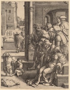 O Poeta Virgílio Suspenso em um Cesto de Lucas van Leyden