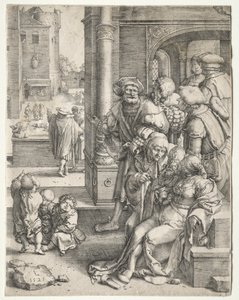 O Poeta Virgílio Suspenso em um Cesto de Lucas van Leyden