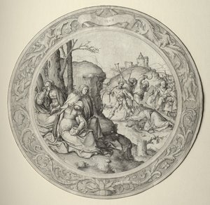 A Paixão Redonda: Cristo carregando a cruz, 1509. de Lucas van Leyden