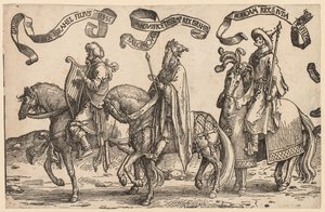 Os doze reis de Israel: Davi, Salomão, Roboão, 1515-1517. de Lucas van Leyden
