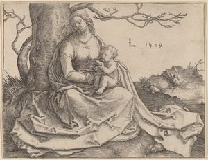 A Virgem sentada debaixo de uma árvore de Lucas van Leyden