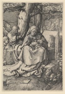 A Virgem e o Menino com Dois Anjos, 1523. de Lucas van Leyden