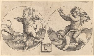 Dois Cupidos em Dois Círculos de Lucas van Leyden