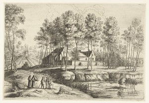 Vista do mosteiro dos Capuchinhos em Tervueren de Lucas van Uden