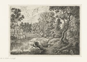 Paisagem com um riacho Seis paisagens (título da série) de Lucas van Uden