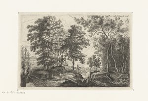 Paisagem com um riacho através de uma floresta
Seis paisagens (título da série) de Lucas van Uden