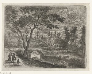 Paisagem com uma ponte em ruínas
Pequenas paisagens (título da série) de Lucas van Uden