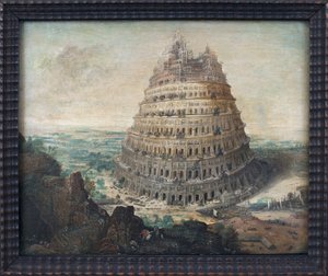 A Torre Babel. Pintura de Lucas Van Valkenborch (cerca de 1535-1597), óleo sobre madeira, arte flamenga de Lucas van Valckenborch