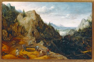 Paisagem com ferragens ... (pintura sobre madeira) de Lucas van Valckenborch