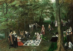 primavera. O Piquenique ... (óleo sobre tela) de Lucas van Valckenborch