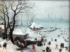 Paisagem de inverno perto de Antuérpia com neve