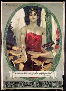 Cartaz italiano de empréstimo de guerra da I Guerra Mundial