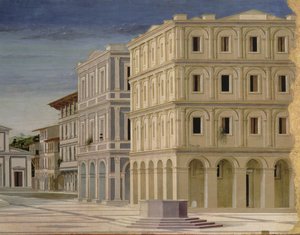 Vista de uma cidade ideal, ou a cidade de Deus, depois de 1470 detalhes de 80057 óleo no painel